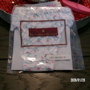 True Vintage 1991 NEW Victoria's Secret Scalloped Edge 100% Cotton FLORAL Thong